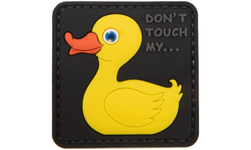 "DON'T TOUCH MY RUBBER DUCK" PVC MORALE PATCH - YELLOW