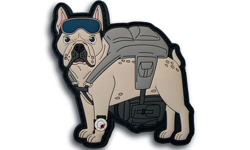 "FRENCHIE" THE PARATROOPER FRENCH BULLDOG PVC MORALE PATCH