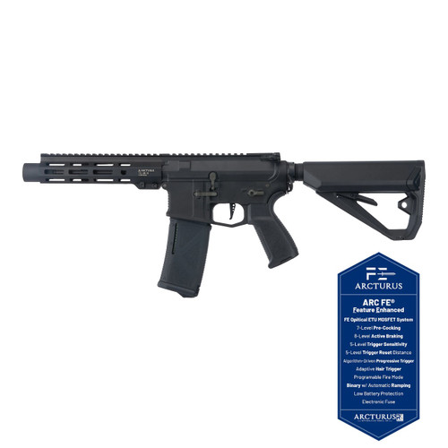 ARCTURUS SWORD MOD1 SBR 8" FEATURE ENHANCED AEG LITE AIRSOFT RIFLE - BLACK