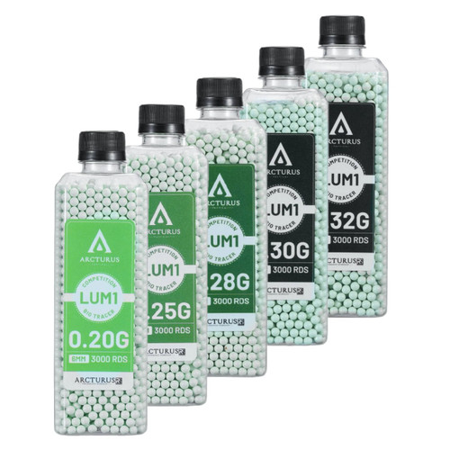 ARCTURUS RS LUMI MATCH GRADE BIODEGRADABLE GREEN TRACER 6MM AIRSOFT BBS