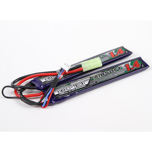 NANOTECH 7.4V 1400 MAH 15C LIPO NUNCHUCK AIRSOFT BATTERY TAMIYA for $16.99 at MiR Tactical