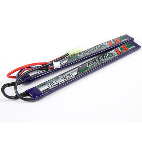 NANOTECH 7.4V 1300 MAH 25C LIPO NUNCHUCK AIRSOFT BATTERY TAMIYA for $18.99 at MiR Tactical