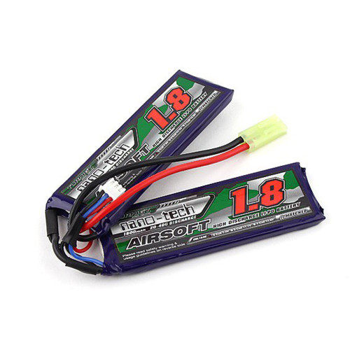 NANOTECH 7.4V 1800 MAH 20C LIPO NUNCHUCK AIRSOFT BATTERY TAMIYA for $21.99 at MiR Tactical