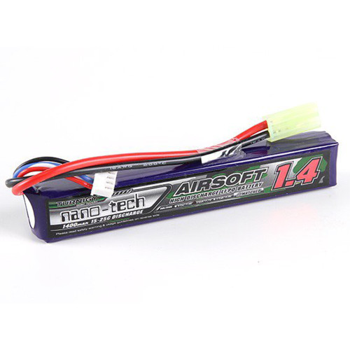 NANOTECH 11.1V 1400 MAH 15C LIPO AIRSOFT BATTERY TAMIYA for $26.99 at MiR Tactical