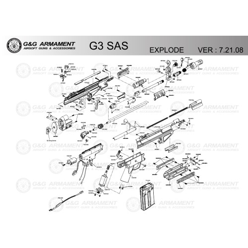 G&G AIRSOFT G3 SAS RIFLE DIAGRAM