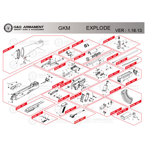 G&G AIRSOFT GKM RIFLE DIAGRAM