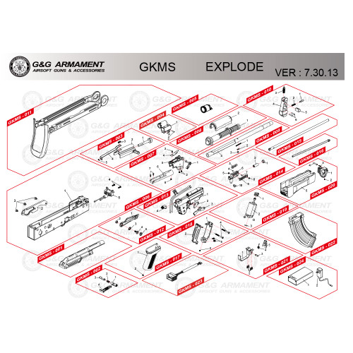 G&G AIRSOFT GKMS RIFLE DIAGRAM