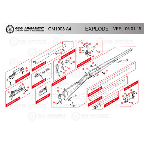 G&G AIRSOFT GM1903 A4 RIFLE DIAGRAM