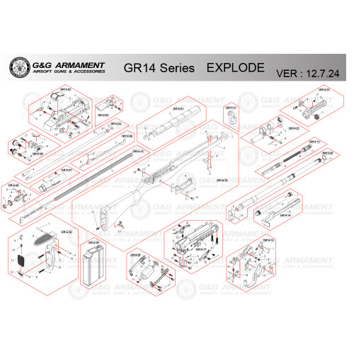 G&G AIRSOFT GR14 SERIES RIFLE DIAGRAM