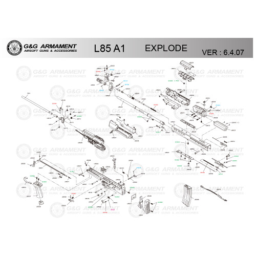 G&G AIRSOFT L85 A1 RIFLE DIAGRAM