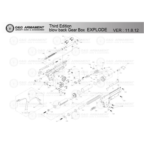 G&G AIRSOFT THIRD EDITION BLOWBACK GEARBOX DIAGRAM