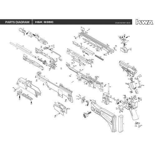 KWA AIRSOFT H&K G36C RIFLE DIAGRAM