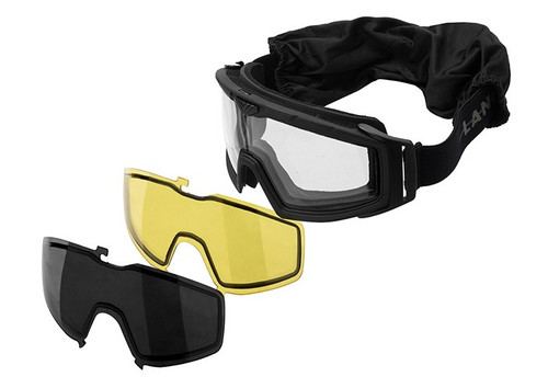 LANCER TACTICAL RAGE PROTECTIVE GOGGLE 3 LENSES
