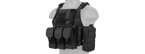 LANCER TACTICAL NYLON ASSAULT TACTICAL VEST - BLACK