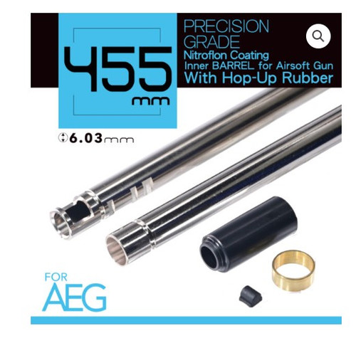 UNICORN NITROFLON COATED 6.03MM INNER BARREL FOR AEG W/ HOP-UP BUCKING 455MM