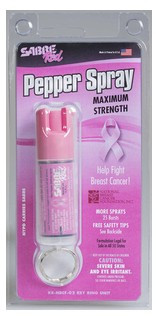 NBCF PINK KEY RING PEPPER SPRAY