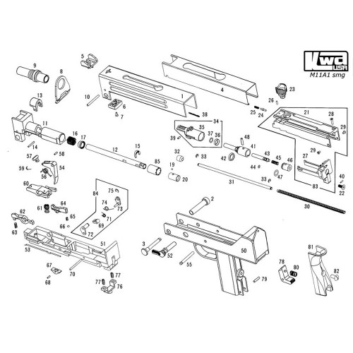 KWA AIRSOFT M11A1 SMG RIFLE DIAGRAM