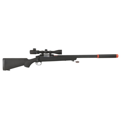 JG VSR-10/BAR-10 BOLT ACTION AIRSOFT SNIPER RIFLE - BLACK (PACKAGE: INCLUDES 3-9X40 SCOPE & MOCK SILENCER)