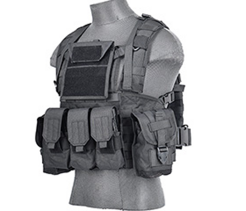 LANCER TACTICAL NYLON MODULAR CHEST RIG - BLACK - MiR Tactical