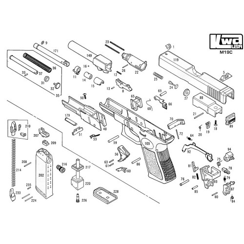 KWA AIRSOFT M19C PISTOL DIAGRAM low price of $0