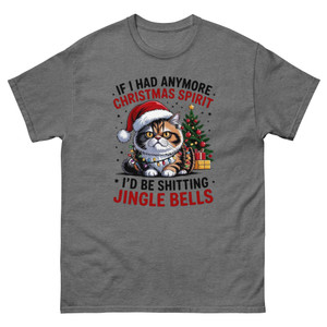 “Crabby Christmas cat t-shirt — humorous holiday graphic tee”