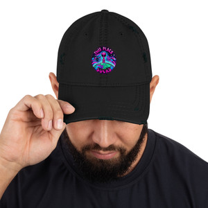 Unisex hat displayed showing a bright neon alien graphic with the phrase “This Place Sucks” prominently on the front panel. Design pops against the hat’s base color for maximum visibility.