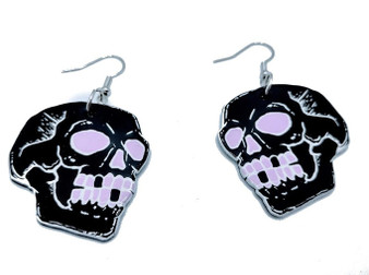 Whether you're heading for a rock concert, Halloween party, or just want to exhibit your unique style, these Purple and Black Skull-Shaped Acrylic Earrings will not disappoint. They add an element of audacious charm to any outfit, ensuring you stand out from the crowd.