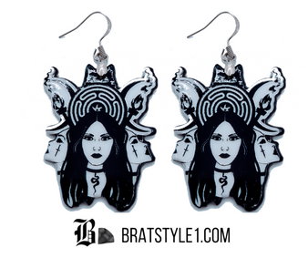 This spell casting trio is a fashion statement piece. These dangle earrings are made of quality acrylic and have a stainless steel hook. These earrings are so charming. The perfect addition to any jewelry box. Perfect gift for a loved one or buy for yourself.