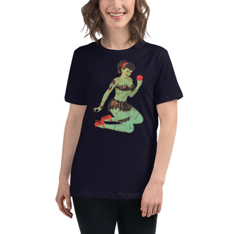 Add a touch of edgy charm to your wardrobe with the "An Apple a Day Zombie Pinup" Women's Relaxed T-Shirt from Brat Style. This unique tee blends classic pin-up aesthetics with a spooky twist, perfect for expressing your individual style with a touch of dark humor. Crafted for comfort and style, this relaxed fit t-shirt is ideal for everyday wear, from casual outings to weekend adventures. Add a touch of edgy charm to your wardrobe with the "An Apple a Day Zombie Pinup" Women's Relaxed T-Shirt from Brat Style. This unique tee blends classic pin-up aesthetics with a spooky twist, perfect for expressing your individual style with a touch of dark humor. Crafted for comfort and style, this relaxed fit t-shirt is ideal for everyday wear, from casual outings to weekend adventures.