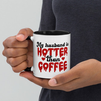 Add a splash of color to your morning coffee or tea ritual! Shop now for this amazing mug featuring the quote my husband is hotter than coffee. These ceramic mugs not only have a beautiful design on them, but also a colorful rim, handle, and inside, so the mug is bound to spice up your mug rack. Add a splash of color to your morning coffee or tea ritual! Shop now for this amazing mug featuring the quote my husband is hotter than coffee. These ceramic mugs not only have a beautiful design on them, but also a colorful rim, handle, and inside, so the mug is bound to spice up your mug rack.
