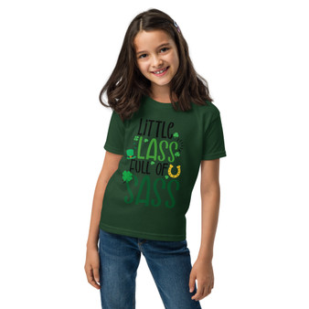 This St. Patrick's Day, let your little lass express her spirited personality with our "Little Lass Full of Sass" t-shirt. It's the perfect blend of comfort, style, and festive charm. Don't miss out – order yours today and make this St. Patrick's Day one to remember!