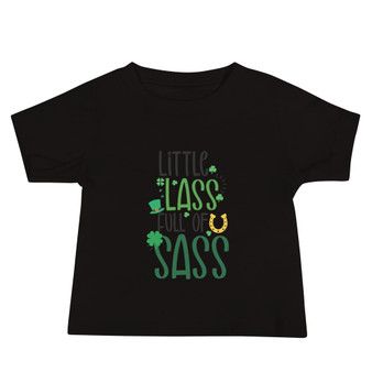 The "Little Lass Full of Sass" design adds a touch of charm and personality to your baby's wardrobe.