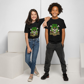 Looking for a unique way to celebrate St. Patrick's Day? This Shamrock Skull and Cross Bones Youth t-shirt offers a fun, edgy twist on traditional St. Patrick's Day attire. Perfect for the young rebel who wants to stand out from the crowd, this shirt combines the iconic shamrock symbol with a skull and crossbones design for a look that's both festive and bold.