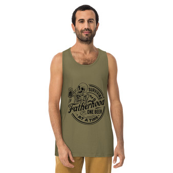 This Surviving Fatherhood Men's Premium Tank Top is more than just clothing; it's a celebration of the rewarding journey of fatherhood. Show off your dad pride and experience the ultimate in comfort and style.