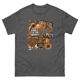 “Gobble Till You Wobble Fall Vibes Tee — festive and funny for Thanksgiving season.”