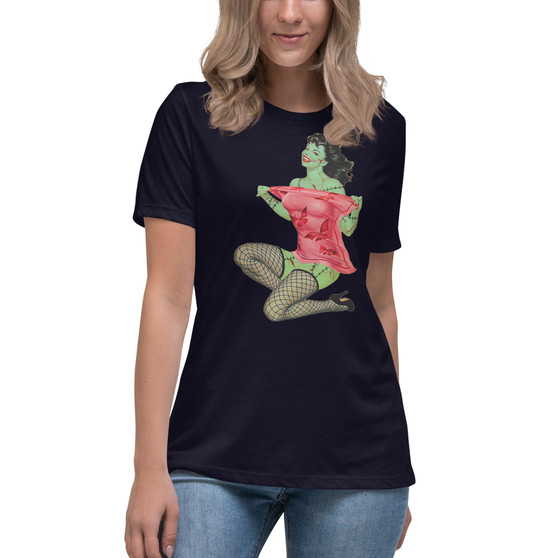 Express your unique style with this edgy and playful Brat Style Red Nightie and Fishnets Pinup Zombie Women's Relaxed T-Shirt. This tee is perfect for adding a touch of dark humor and rockabilly flair to your everyday wardrobe. Whether you're heading to a concert, grabbing coffee with friends, or simply relaxing at home, this shirt will make you stand out from the crowd. Express your unique style with this edgy and playful Brat Style Red Nightie and Fishnets Pinup Zombie Women's Relaxed T-Shirt. This tee is perfect for adding a touch of dark humor and rockabilly flair to your everyday wardrobe. Whether you're heading to a concert, grabbing coffee with friends, or simply relaxing at home, this shirt will make you stand out from the crowd.