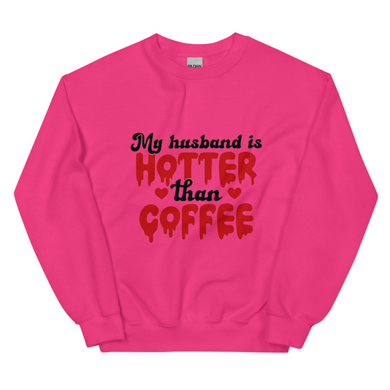 Start your day with a smile (and a little caffeine-fueled envy) with our "My Husband is Hotter Than Coffee" Unisex Sweatshirt. This cozy and stylish sweatshirt isn't just a declaration of love, it's a statement piece that's perfect for casual Fridays, weekend brunches, or even just lounging around the house. Imagine the playful banter and knowing glances you'll receive as you sport this bold affirmation of your husband's irresistible charm. More than just comfortable, this sweatshirt is a conversation starter, a confidence booster, and a subtle reminder of the warmth you share. Start your day with a smile (and a little caffeine-fueled envy) with our "My Husband is Hotter Than Coffee" Unisex Sweatshirt. This cozy and stylish sweatshirt isn't just a declaration of love, it's a statement piece that's perfect for casual Fridays, weekend brunches, or even just lounging around the house. Imagine the playful banter and knowing glances you'll receive as you sport this bold affirmation of your husband's irresistible charm. More than just comfortable, this sweatshirt is a conversation starter, a confidence booster, and a subtle reminder of the warmth you share.