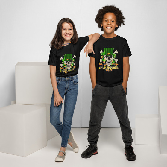 Looking for a unique way to celebrate St. Patrick's Day? This Shamrock Skull and Cross Bones Youth t-shirt offers a fun, edgy twist on traditional St. Patrick's Day attire. Perfect for the young rebel who wants to stand out from the crowd, this shirt combines the iconic shamrock symbol with a skull and crossbones design for a look that's both festive and bold.