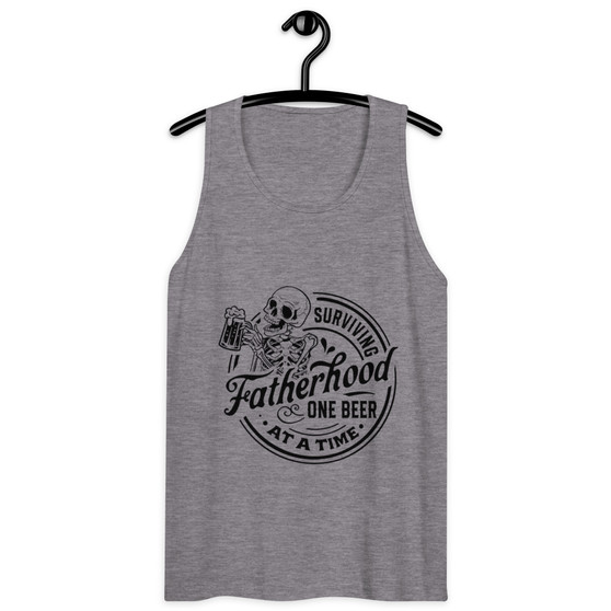This Surviving Fatherhood Men's Premium Tank Top is more than just clothing; it's a celebration of the rewarding journey of fatherhood. Show off your dad pride and experience the ultimate in comfort and style.