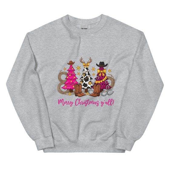 “Rustic farmhouse Christmas sweatshirt — festive holiday graphic tee”