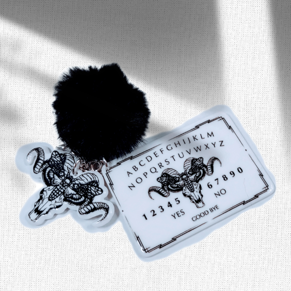 Ouija Board Keychain with Skull Charm – view 3