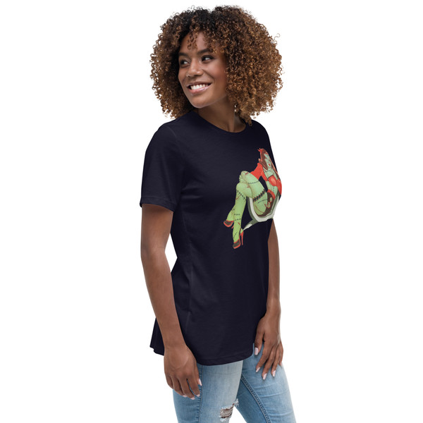 This Relaxing Pinup Zombie tee is ideal for those who appreciate comfort without compromising on style. It's a versatile piece that can be dressed up or down, paired with jeans, skirts, or shorts. Add a touch of edgy coolness to your wardrobe and express your unique style.