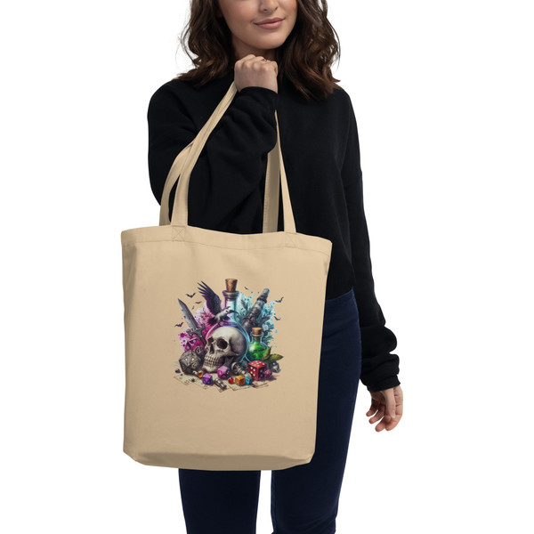 Dark Fantasy and Magic Skull Eco Tote Bag – view 2