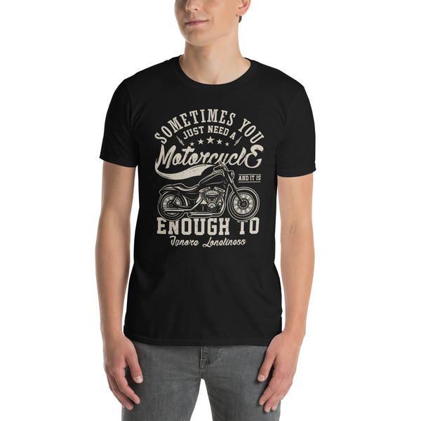 Ignore Loneliness Motorcycle Graphic Tee – Unisex T-Shirt – view 3