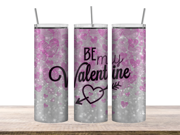 Be My Valentine Glitter-Style Tumbler – 20 oz Stainless Steel – view 2