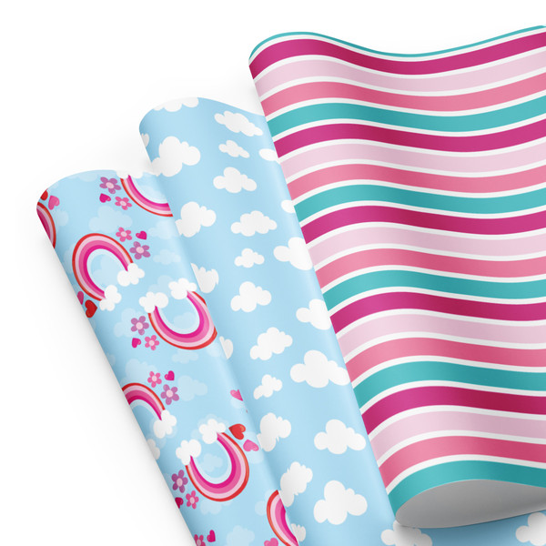 Wrap your gifts in style with these Blue cloud rainbow premium wrapping paper sheets! Get three high-quality, matte-finished sheets and add a touch of elegance to birthdays, anniversaries, and other celebrations.