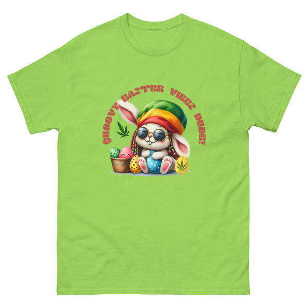 Celebrate Easter in style with a touch of laid-back coolness with our Groovy Easter Vibes Dude Unisex Classic Tee.
