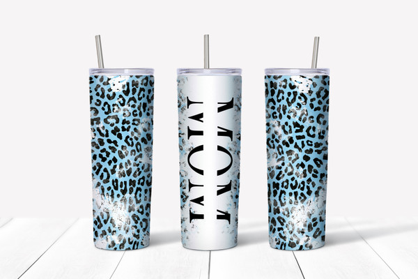 Mom Cheetah Print Tumbler – 20 oz, Multiple Colors