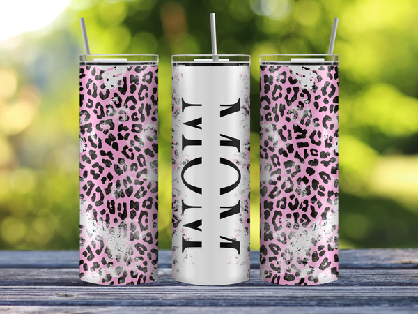 Mom Cheetah Print Tumbler – 20 oz, Multiple Colors – view 10