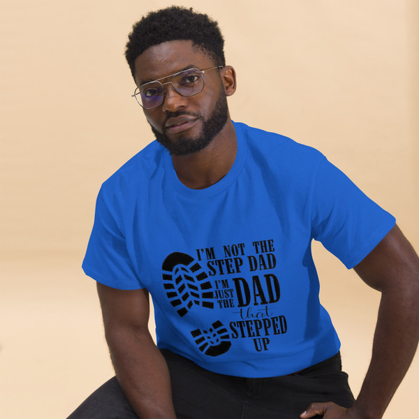 Celebrate the incredible dads who rise to the occasion with our "I'm the Dad That Stepped Up" Unisex Classic Tee. This isn't just a t-shirt; it's a statement of strength, love, and commitment. Made for the modern dad, this tee offers both comfort and style, perfect for everyday wear or special occasions. Show the world your pride and let your actions speak volumes with this meaningful and stylish garment.